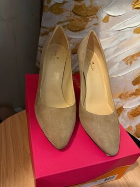 kate spade Tan Suede Pointed-Toe Pumps
